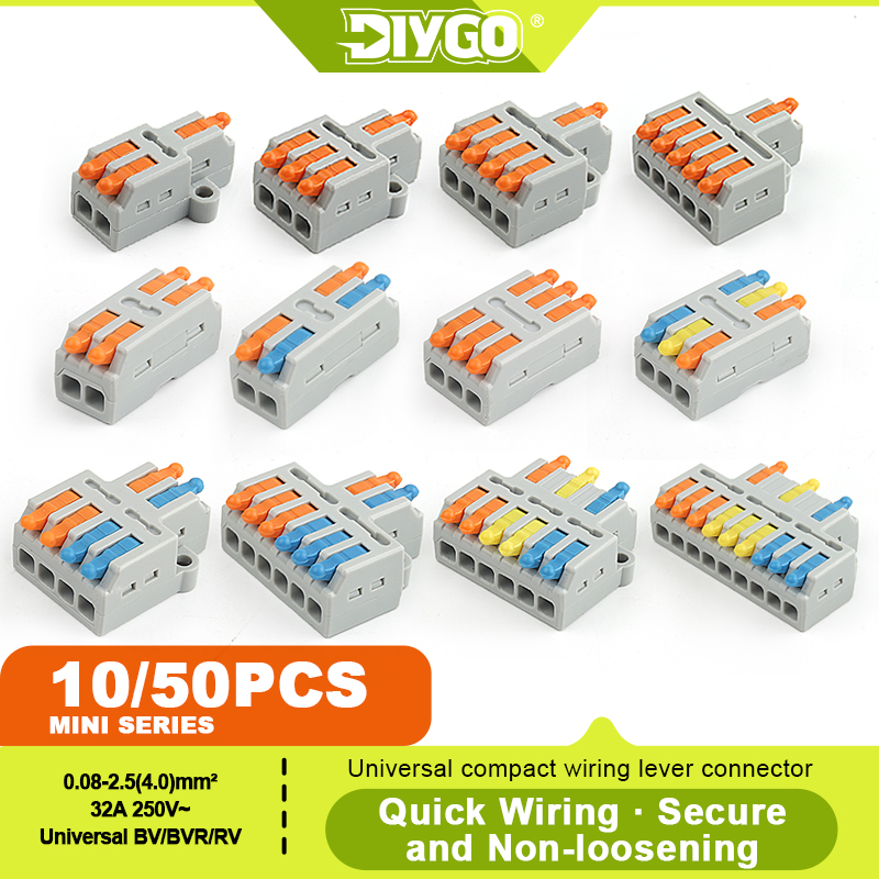 Push Fit Connector - Универсальные компактные быстрозажимные клеммные соединители DIY